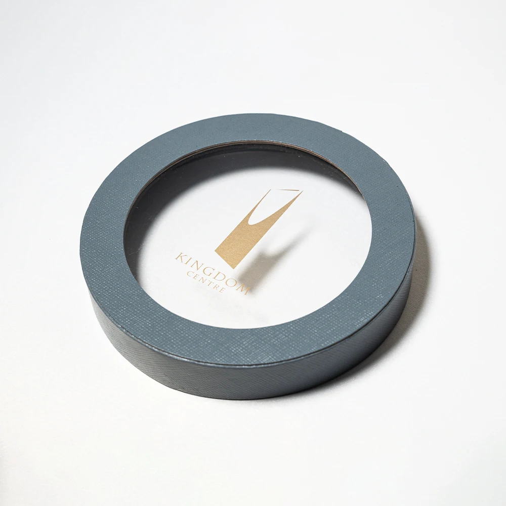 product new arrival gold foil stamping transparent pvc window lid and base makeup paper perfume cylinder box packaging-46