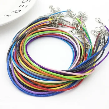 Dia 1.5mm Real Leather Cord Necklace With Clasp Adjustable Braided Rope For Jewelry Making DIY Necklace Bracelet