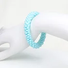 Stone Beads Trendy Simple Design Beaded Bracelets Stone Beads Wholesale Rounds Glass Bracelet Women