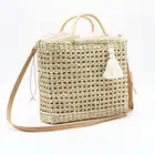 Natural Low-cost Wholesale Women's Straw Braided Handbags Tote Bag Summer Bag Beach Bag Natural Chic