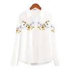Blouses Blouse White Woman Blouse OEM National Simple Fashion Floral Embroidery V-neck White Rayon Plain Women's Blouses