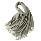 Hijab Wholesale Women Fashion Winter Logo Oversized Warm Scarves Shawl Wool Scarf Hijab