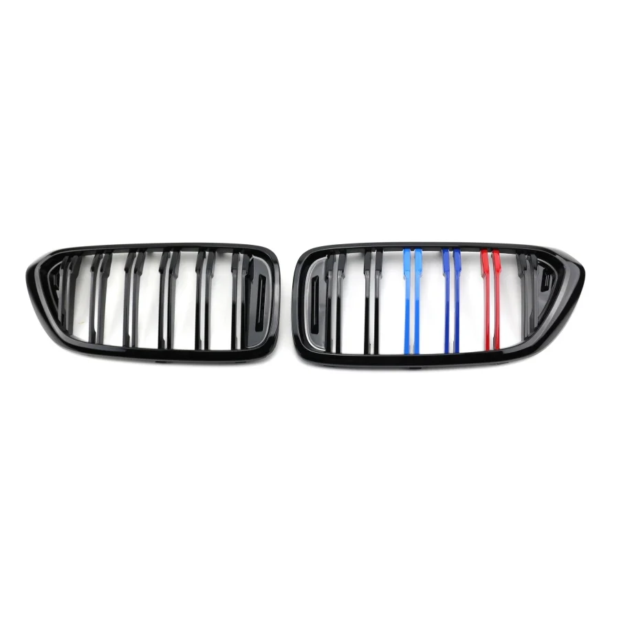 product tiypeor car dual line gloss black front grille for 2017 2020 bmw 6 series gt g32-6