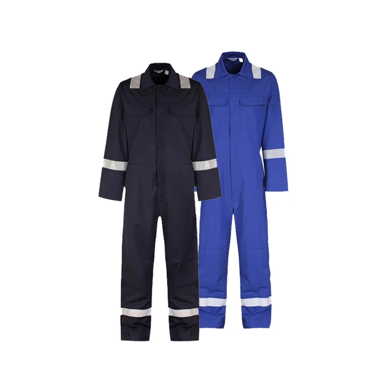 MENS BLUE BOILER SUIT WORKWEAR MECHANIC COVERALL SAFETY PROTECTIVE REFLECTIVE 