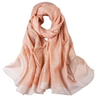 Scarves Scarf OEM ODM Custom Embroidered Wool 100% Natural Silk Scarves Sets Luxury Silk Scarf