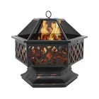 Garden Heater Iron Outdoor Hex Shaped Camping Firepit