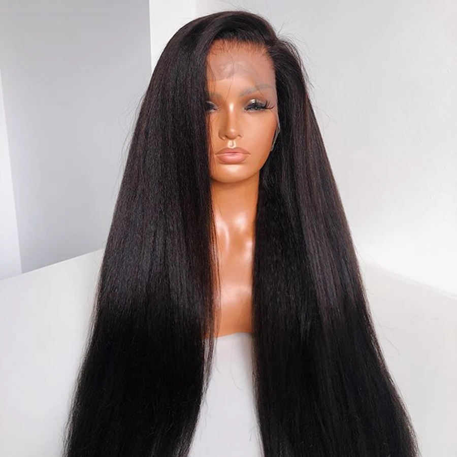 Italian Yaki Straight Human Hair Lace Front Wigs With Pre Plucked Natural  Hairline Glueless Front Lace Yaki Straight Lace Wigs - Buy Yaki Straight Human  Hair Wigs Natural Color,Italian Yaki Glueless Human