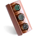 Watch Men Wholesale High Quality Green Watch Boxes Cases Leather Travel Box Case Men Watch Set Gift Box