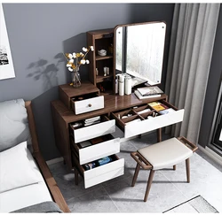 Wholesale Classic Style Bedroom Furniture Storage Mirrored Wooden Vanity Dressing Table