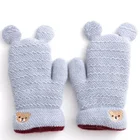 Boys And Girls Boy New Winter Boys And Girls Knitting Bag Boy Cute Baby Bear Neck With Fleece Warm Mittens