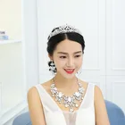 Rhinestone Earring 2021 Hot Sale High Quality Diamond Rhinestone Jewelry Big Necklace Earring Set Wedding