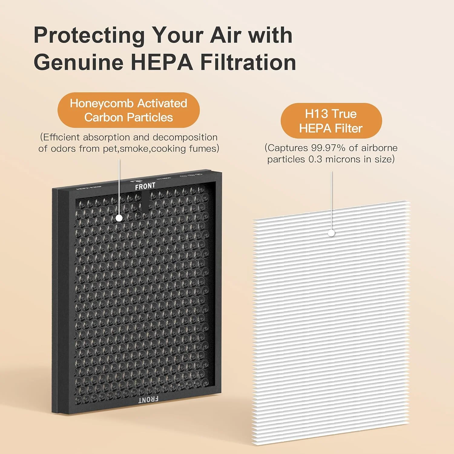 product walson household use h13 hepa air purifier filter carbon fiber filters compatible with morento 2 pack hy4866 for home hotel-5