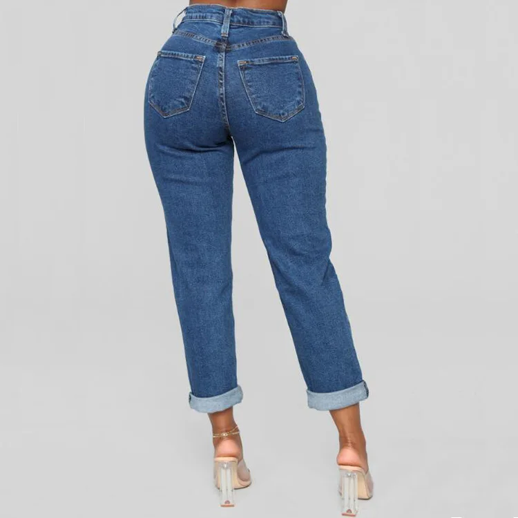 Cross-border Foreign Trade New Hot Jeans Women's High Waist Loose Cropped Pants Fashion supplier