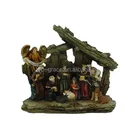 Nativity Resin Decoration Top Grace Nativity Religious Statue Resin Broken Wooden Crib Christmas Decoration Outdoor