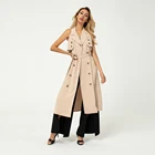 Jacket Reasonable Price 2021 Latest Product Long Turn Down Collar Windbreaker Jacket Women