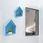 Hexagon Home Decor Wooden Crafts Wall Mounted Rustic Floating Wooden Hexagon Shelf Rack