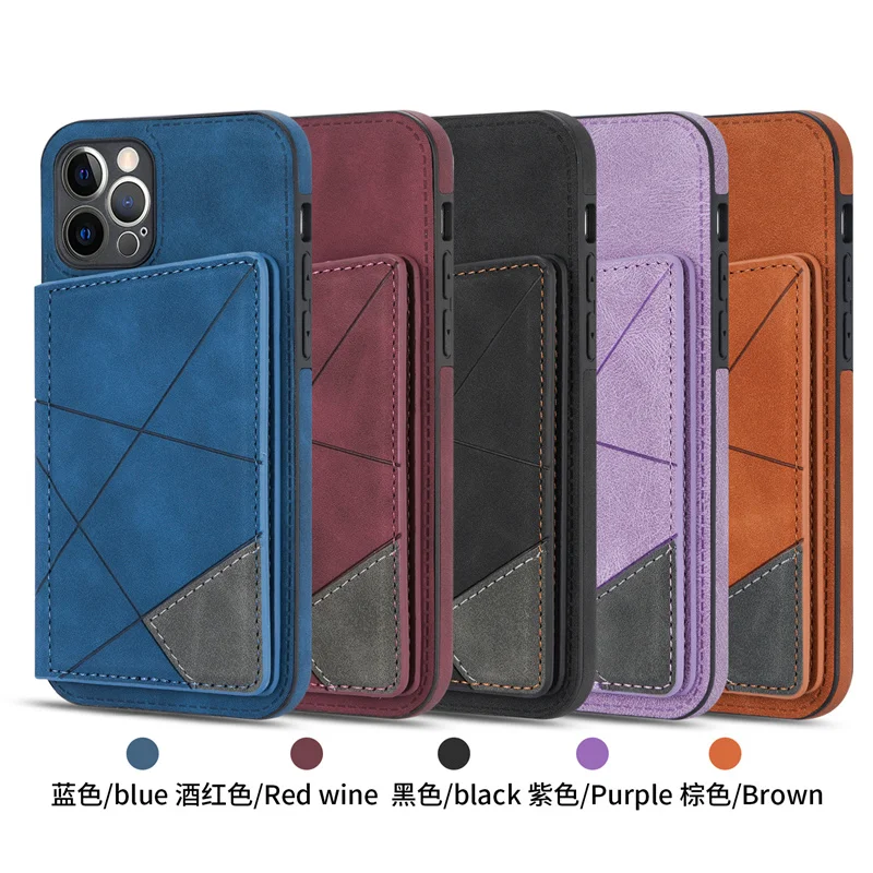Luxury PU Leather Wallet Mobile Phone Case For iPhone 15 14 13 12 11 Pro Max Xs Xr Xs Max Card Holder Pouch Cover
