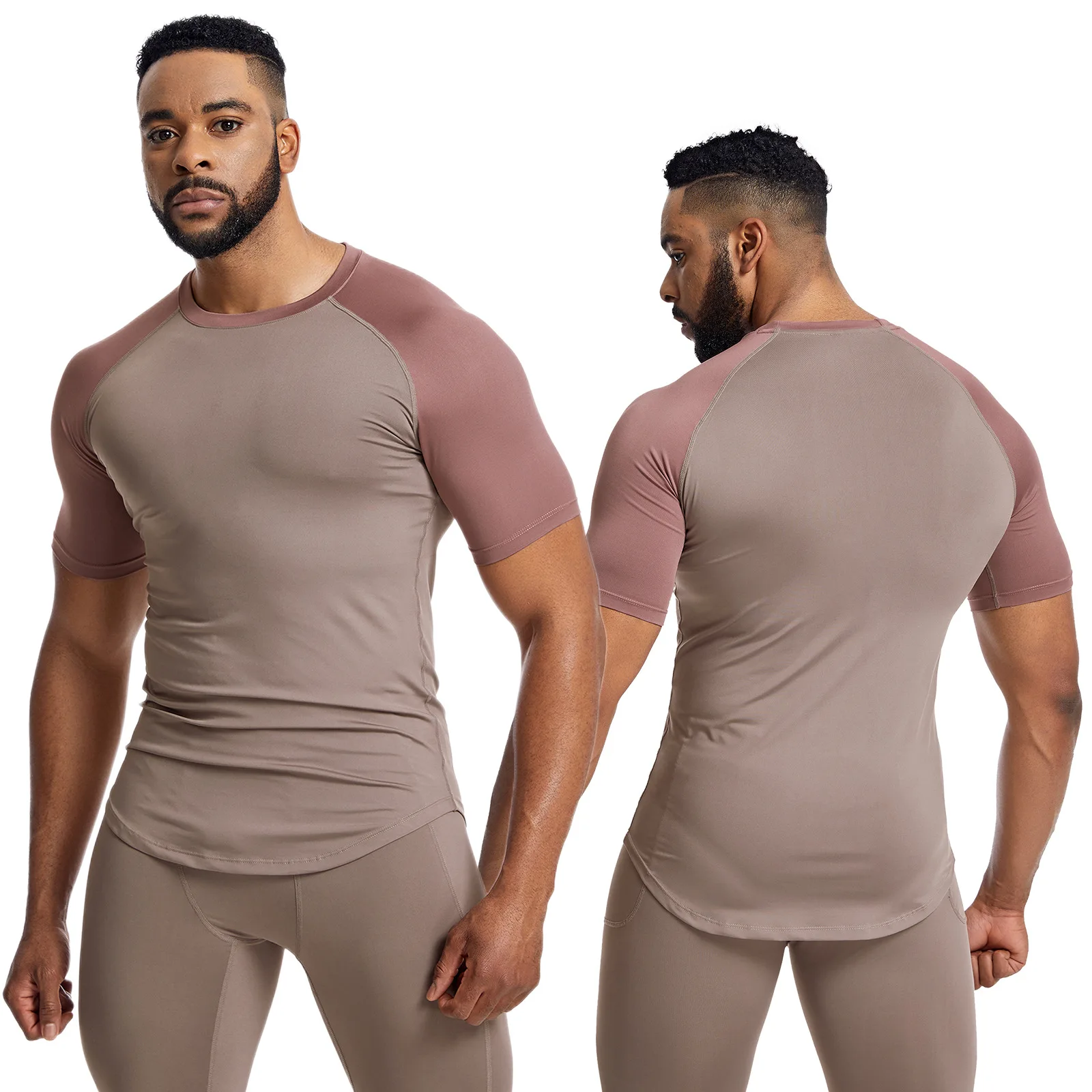 High Elastic Casual Breathable Men's T-shirts Quick Dry Sports Gym Fitness Bodysuit Sweat Basketball Running Training Yoga Wear