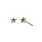 Enamel Stud Earrings ROXI S925 Silver Statement Simple Fashion Ins Enamel Star Moon Round Mini Stud Earrings