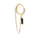 Cubic Zirconia 2021 925 Sterling Silver 18k Gold Plated Cubic Zirconia Divination Charm Chain Huggie Earrings