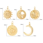 Charm Charms Simple Design18k Gold Plated Copper Cz Charm Sun Pendant Necklace Moon Charms For Jewelry Making