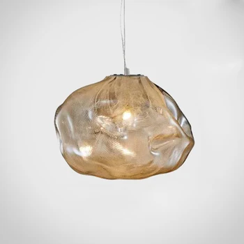 73 Transparent Amber Grey random modern smoky clear glass cloud shape pendant lamp glass