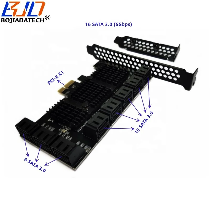 ストック 16ポートsata3.0からpci-e1x Pcie X1拡張ライザーカード6gbps