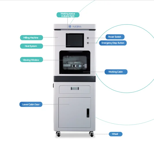YUCERA YRC-8S 5 Axis Wet Milling Machine Dental Cad/cam System Milling Machine for Premil Emax Titanium Processing Machine