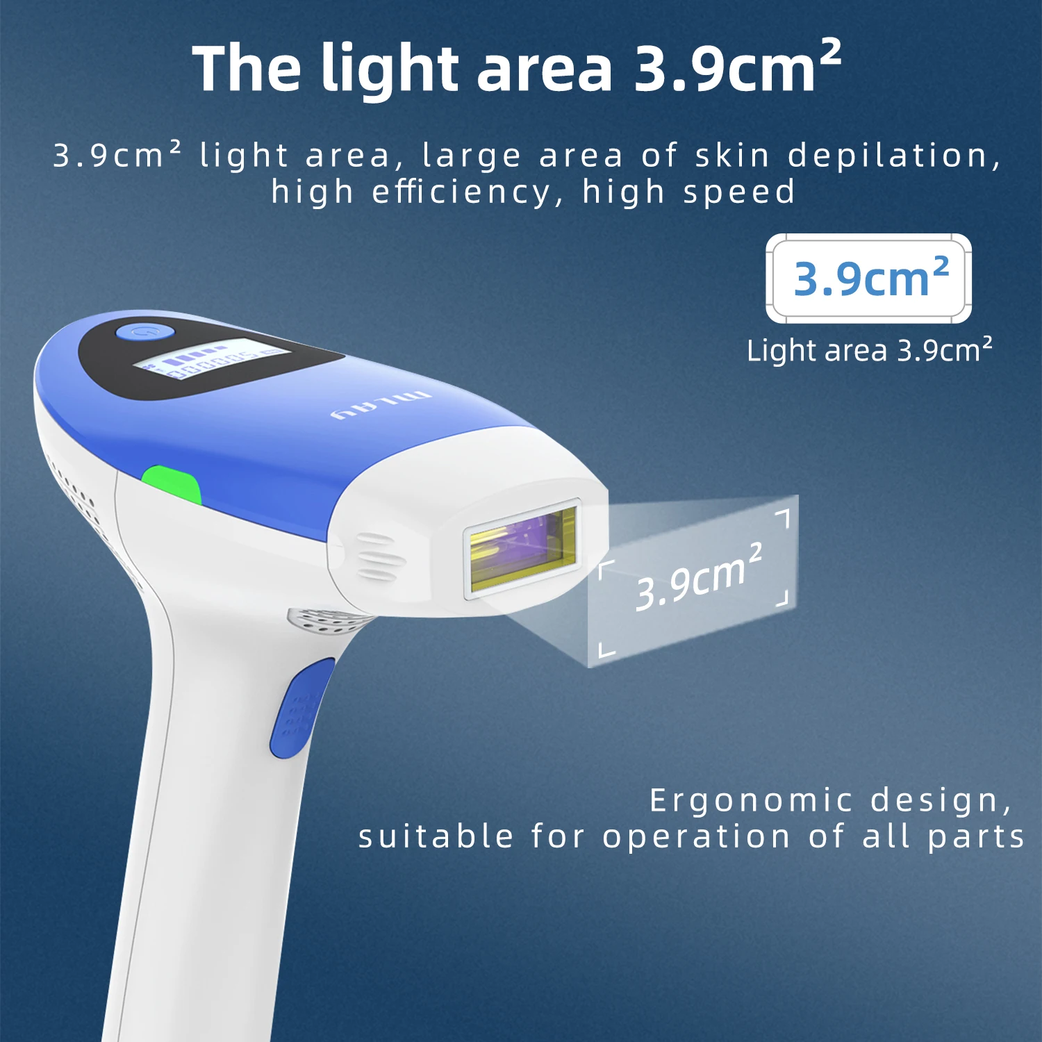 MLAY T3 Home Use Portable Laser Epilator for Facial and Hand Hair Removal UK Plug with Replacement Lamp