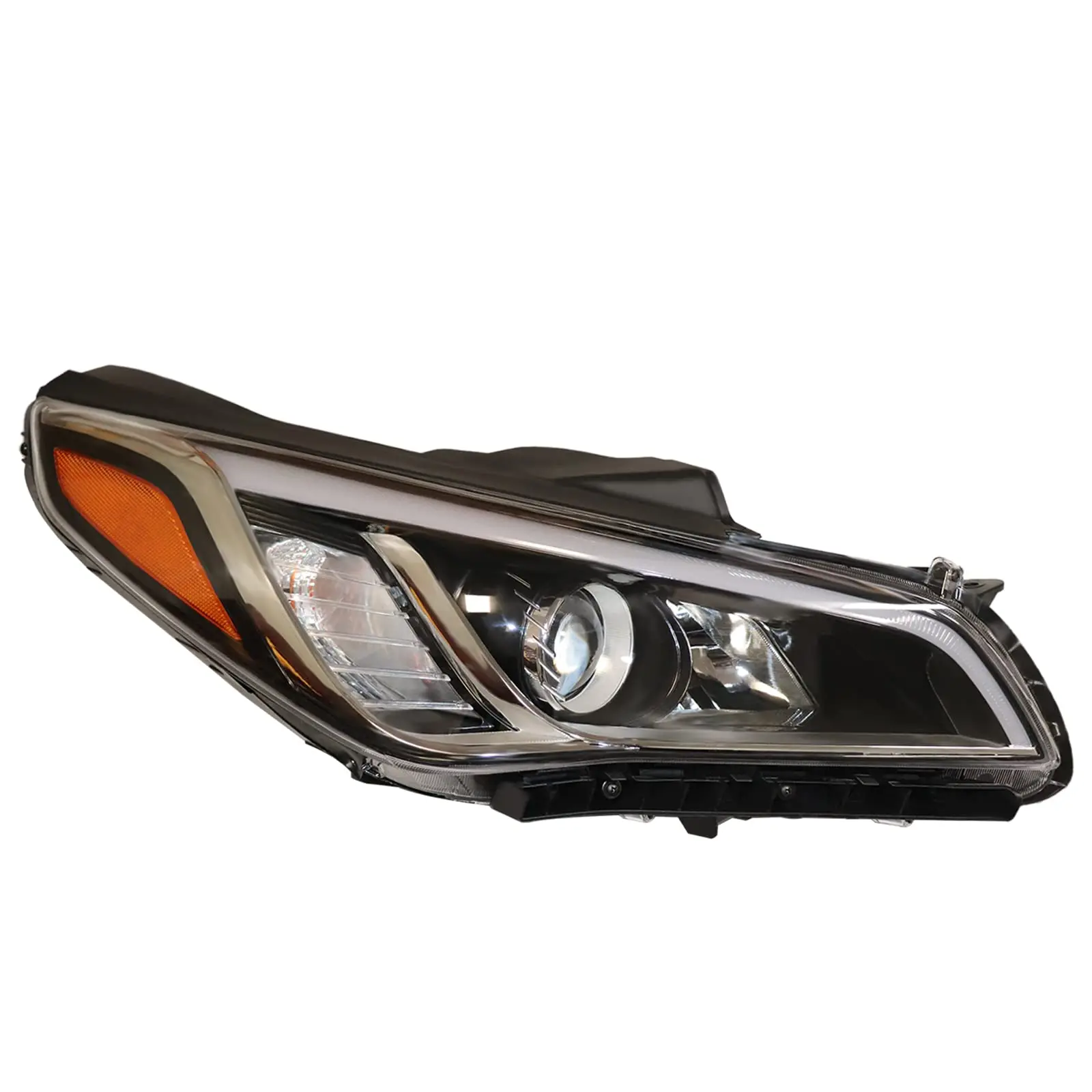 product for hyundai sonata 2015 2016 2017  halogen headlight headlamp usa assembly chrome amber housing clear lens headlamp-36