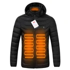 Jacket Men Outdoor Windproof Washable Rechargeable Coats Infrared Heated Down Jacket With Hood For Men And Mowen