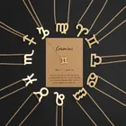 Necklace Hot Sell Female Elegant Charm Gold Chain 12 Constellations Necklace Zodiac Sign Pendant Necklace