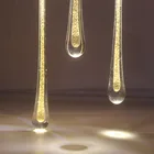 Home Lustre Escalier Lighting Decoration Home Modern Glass Water Droplets Shape Chandelier Light Home Lighting Modern