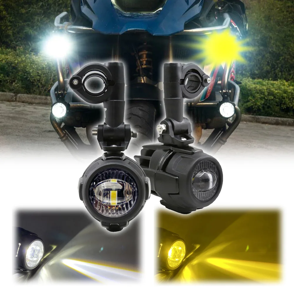 Universal Motorcycle LED Auxiliary Lights Spot Driving Fog Light with two color fit for BMW Waterbird manufacture