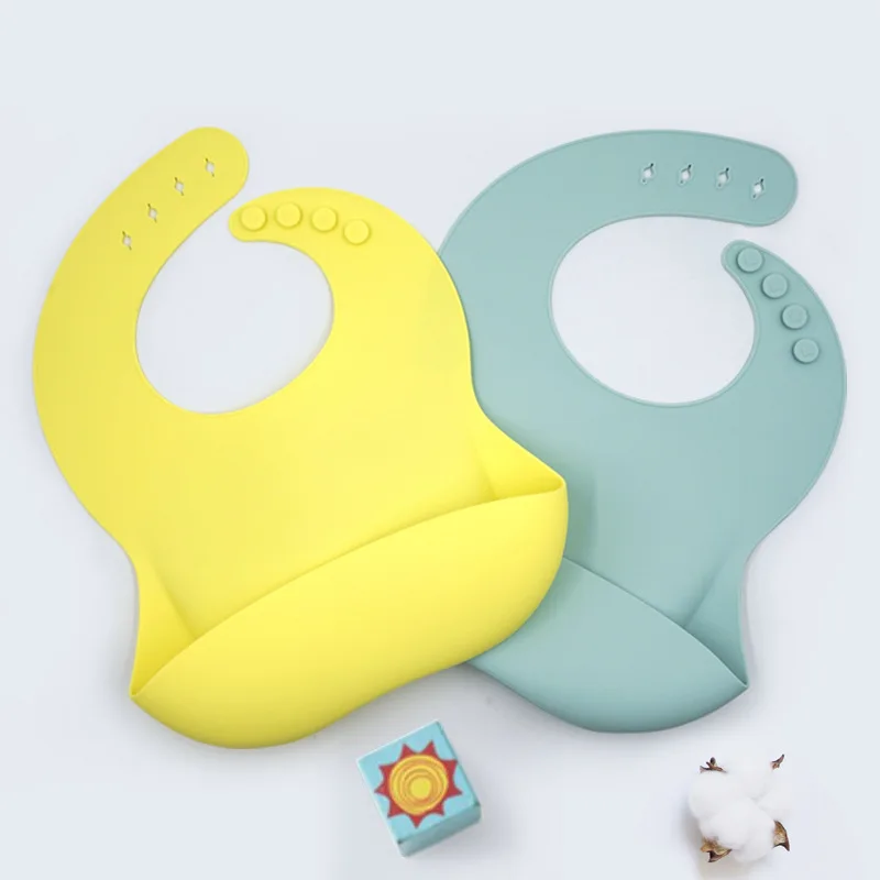 Factory OEM Customized baby food and rice pocket waterproof super soft silicone bibs bib