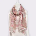 Fashion Shawl Fashion Bohemia Paisley Print Long Scarf Beach Shawl With Lace Edges