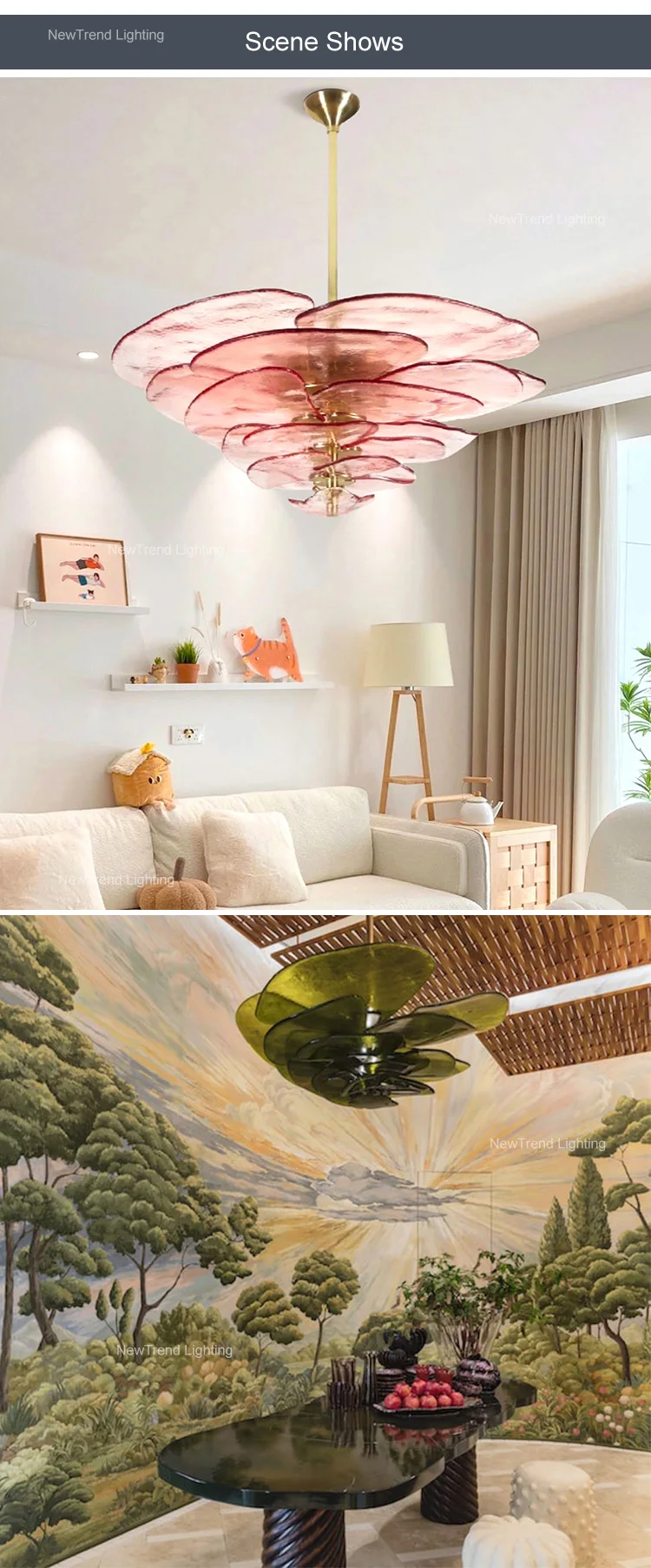 CPL-273 Modern Indoor Pendant Lamp Villa Apartment Living Room Glass LED Chandelier Light supplier