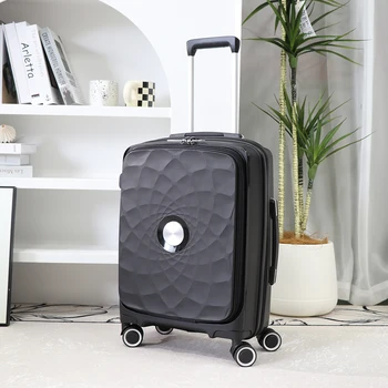 Hot sales PP Front Opening Luggage Versatile Computer Bag Extended Zipper Suitcase Customizable Color carryons