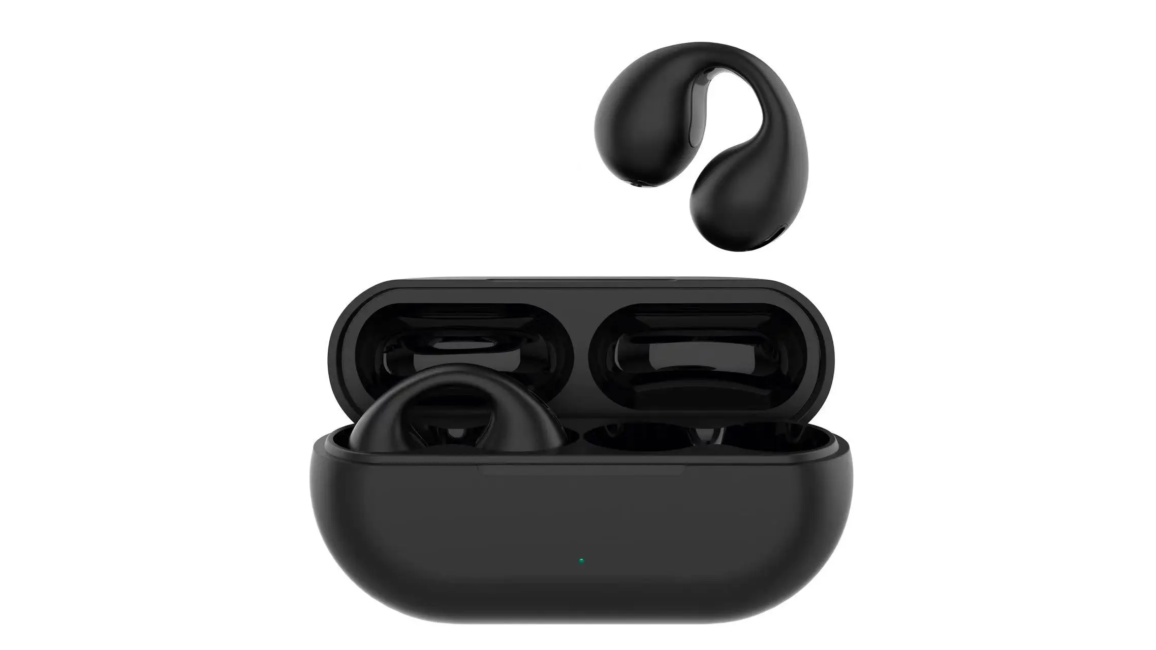 True Bone Conduction Earphones Ear Clip Wireless Headphone with Mic Calling Touch Control Sports Headset thumbnail 5