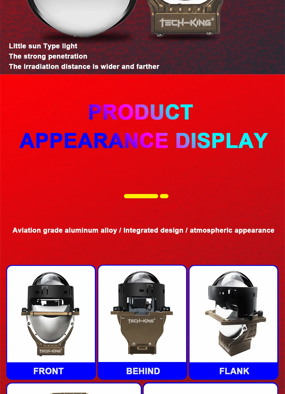 Car headlamp system bi led projector lens 3-inch double beam projection lens 126W double lamp cup LED projection lens headlights