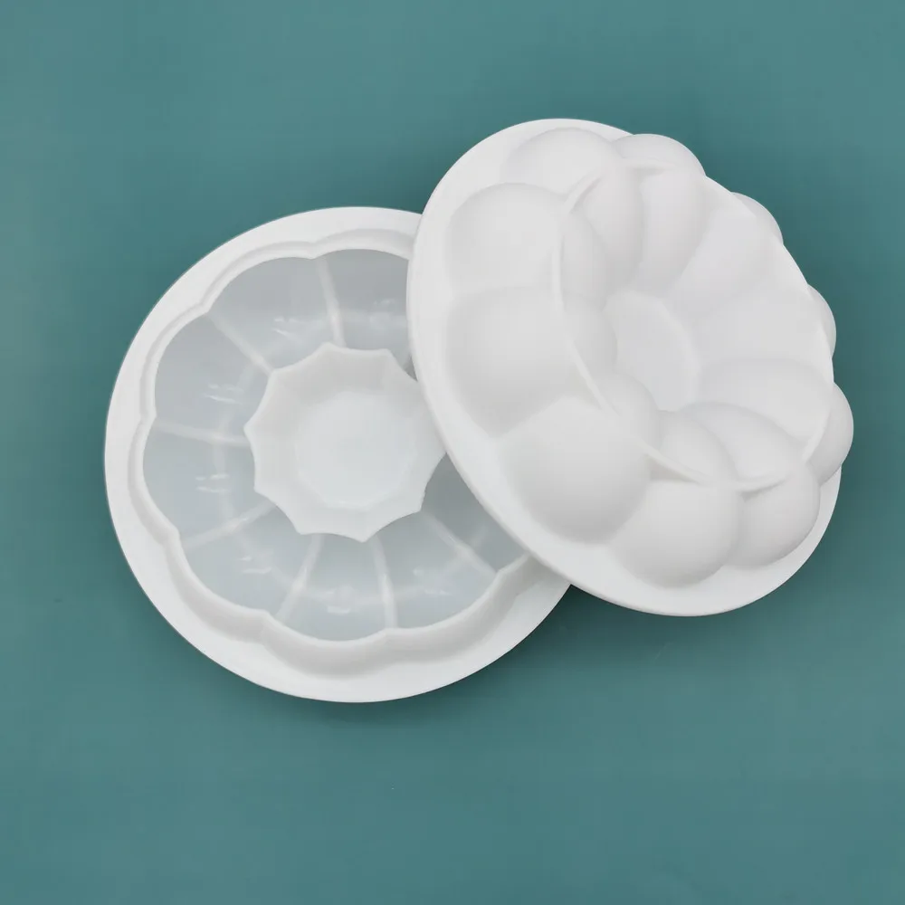 French Dessert Dim Sum Mould White Round Hollow Petal Silica Gel Baking Cake Mould Made of Durable Silicone details