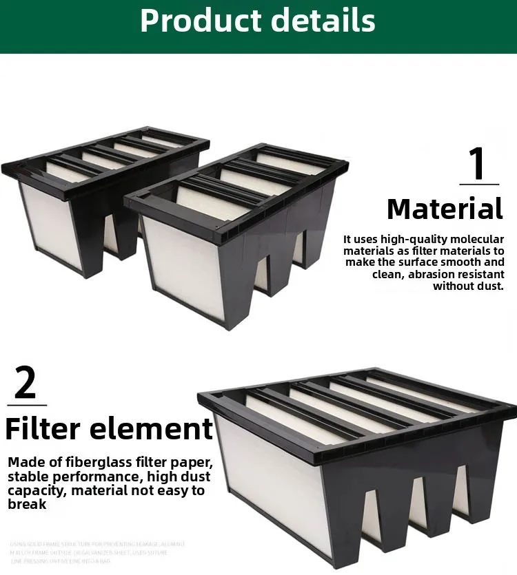 Bank Ahu Filter, F7, 99.995%, 1055x79x950mm, HVAC - detail 6
