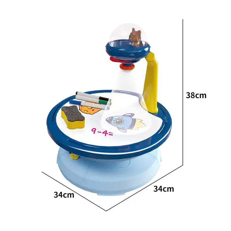 EPT New Arrival Hot Selling Educational Spacecraft Children LED Projection Learning Drawing Table Board Toys Kids Art Toys