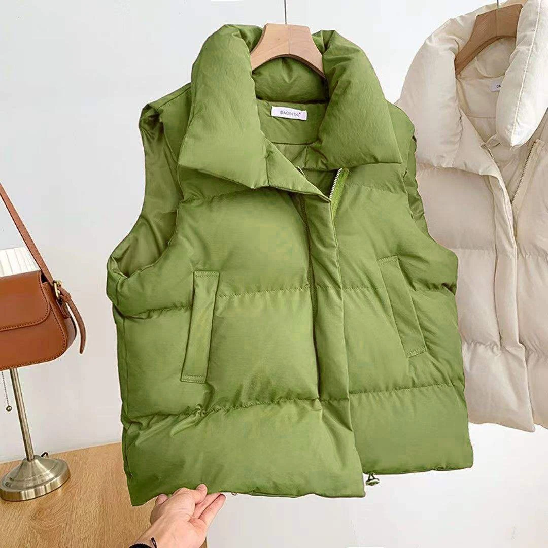 Cheap 2024 Fall Winter Women Clothes Coat Puffer Sleeveless Jacket Black Colour New Women Puffer Vest factory
