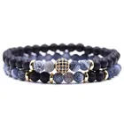 Gemstone Bracelets Bracelet Friendship Gemstone Bracelets 2pcs In 1 Set 6mm Natural Onyx Stone Bracelet Set