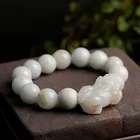 Jade Natural Burma Jade Lucky Pixiu Bracelet Ice Jade Bead Bracelet Men And Women