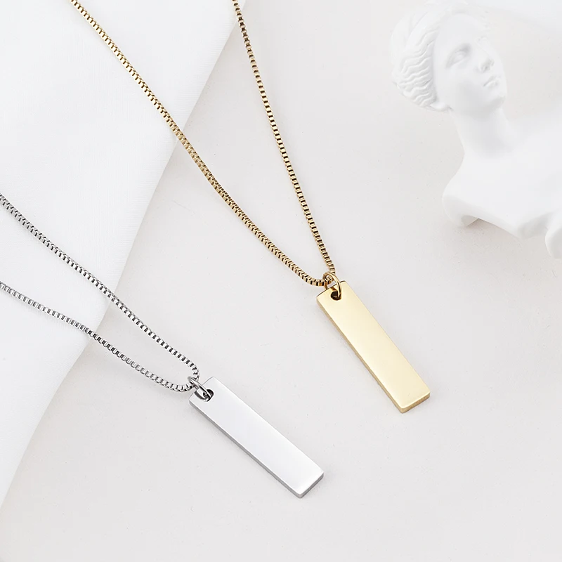 vertical rectangle pendant necklace