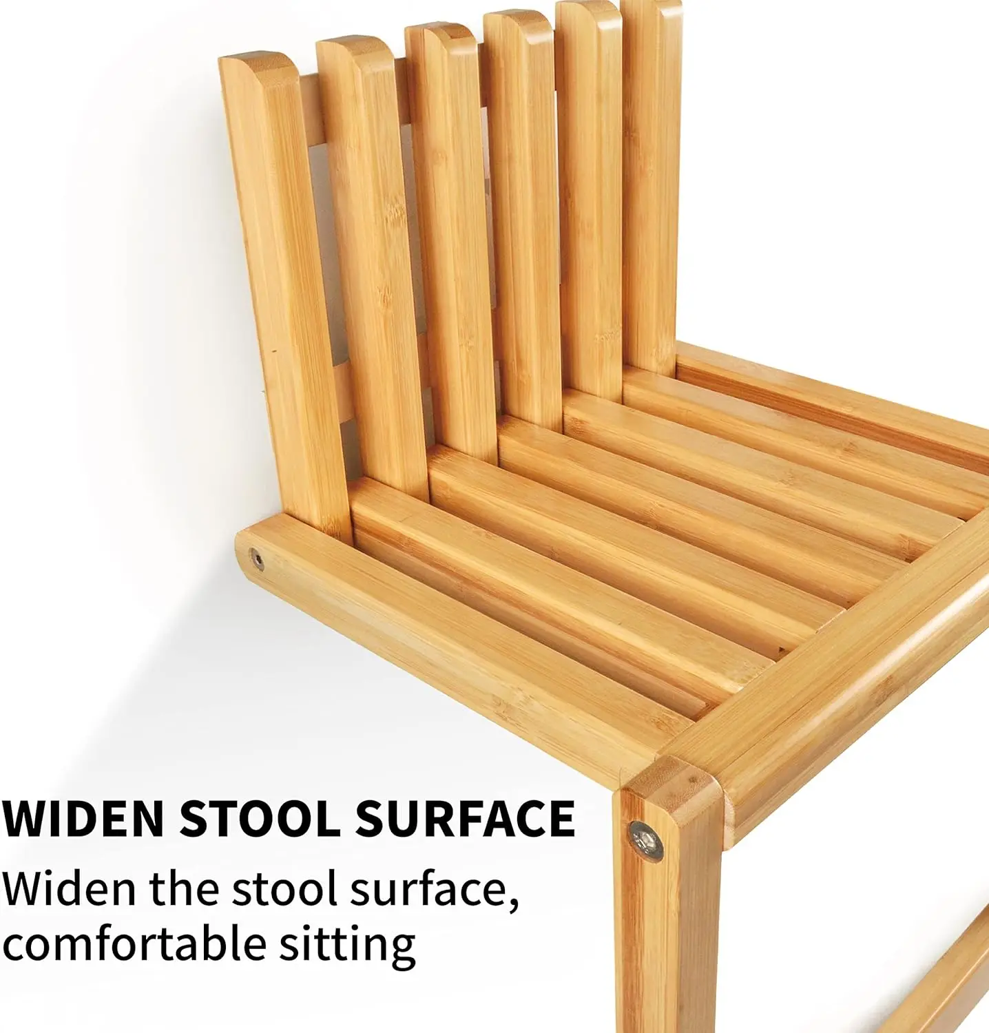 product modern leisure bamboo folding stool wall mounted foldable shower chair shoe changing stool for bathroom living room bedroom-5
