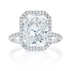 1203 RTS1 0.5ct 2CT 0.5ct Round Cut Moissanite 18K White Gold Size 5 Ring