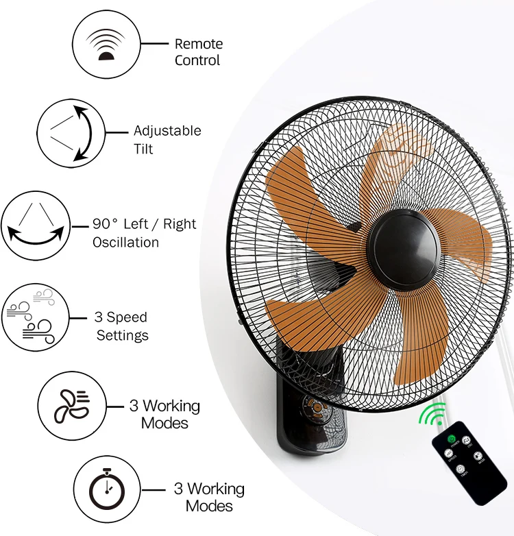 Wall Fan, 3-Speed, 110V-120V, Electric - detail 16